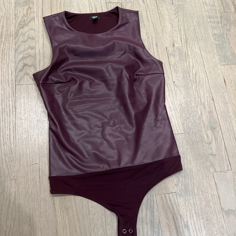 Express faux leather bodysuit